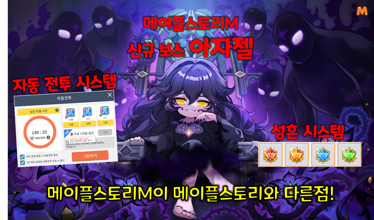 メイプルストーリーとは少し違う、MapleStory Mのシステムたち