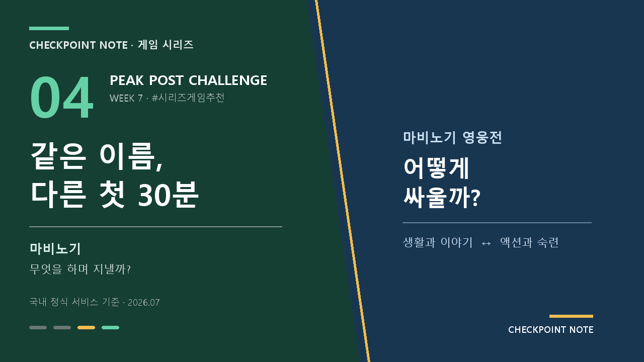 [피크 챌린지] 마비노기 IP 입문 추천: 마비노기 vs 마영전, 처음 시작할 작품은?