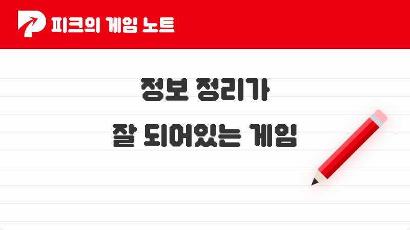 2026년 피크 유저들이 꼽은 '정보 정리가 잘 되어 있는 게임' TOP 5
