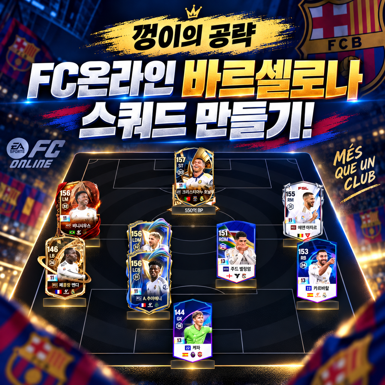 FC온라인 바르셀로나 스쿼드 만들기, 축구게임공식가이드활용법